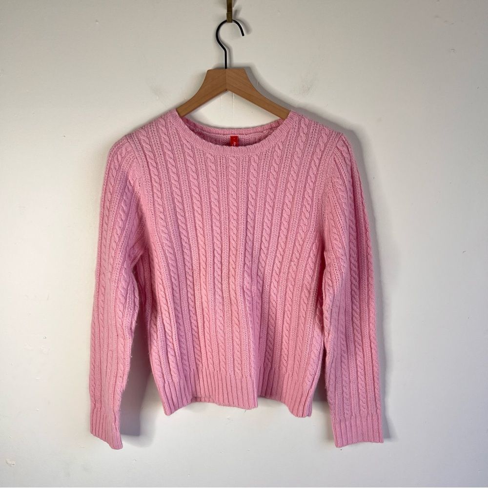 Hanna Andersson Pink Cable Knit Sweater